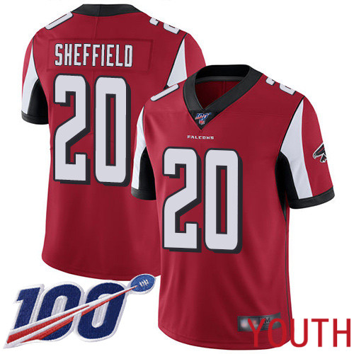 Atlanta Falcons Limited Red Youth Kendall Sheffield Home Jersey NFL Football #20 100th Season Vapor Untouchable->youth nfl jersey->Youth Jersey